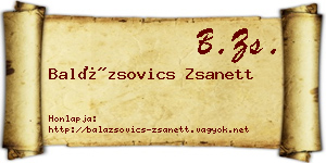 Balázsovics Zsanett névjegykártya